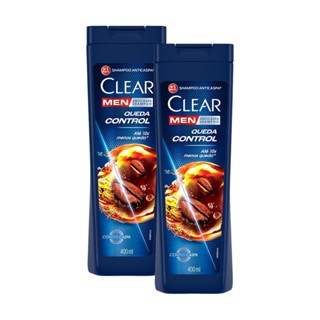 Kit 2 Shampoo Anticaspa Clear Men Queda Control 400ml em Oferta na Shopee