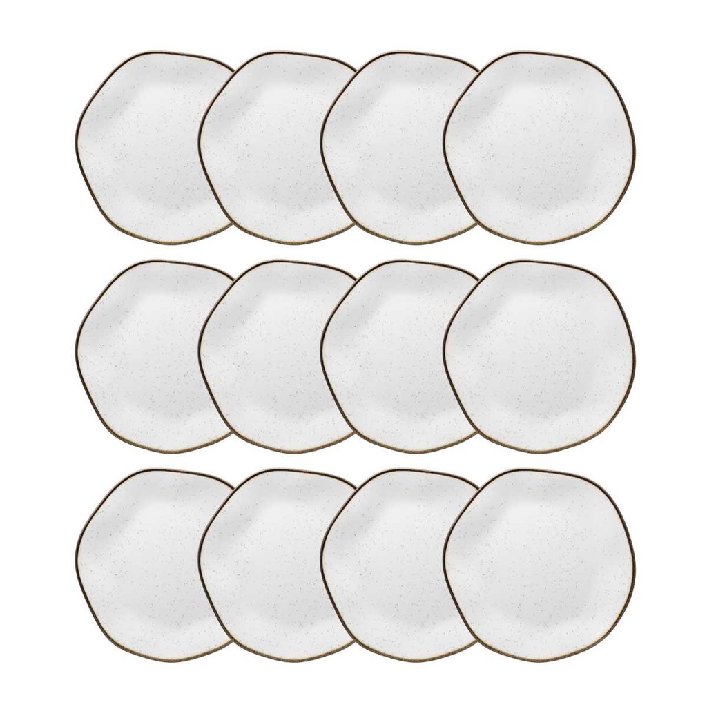 Jogo com 12 Pratos Sobremesa 21,5cm Oxford Ryo Maresia em Oferta na Shopee