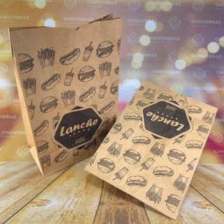 100 SACO  LANCHE DELIVERY KRAFT SOS IMPRESSO 15 KG - A36 X L12 X C23 CM (GG) em Oferta na Shopee