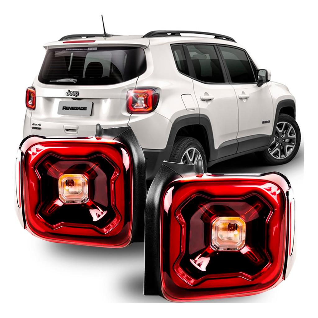 Par Lanterna Traseira Jeep Renegade 2019 2020 2021 Com Led em Oferta na Shopee