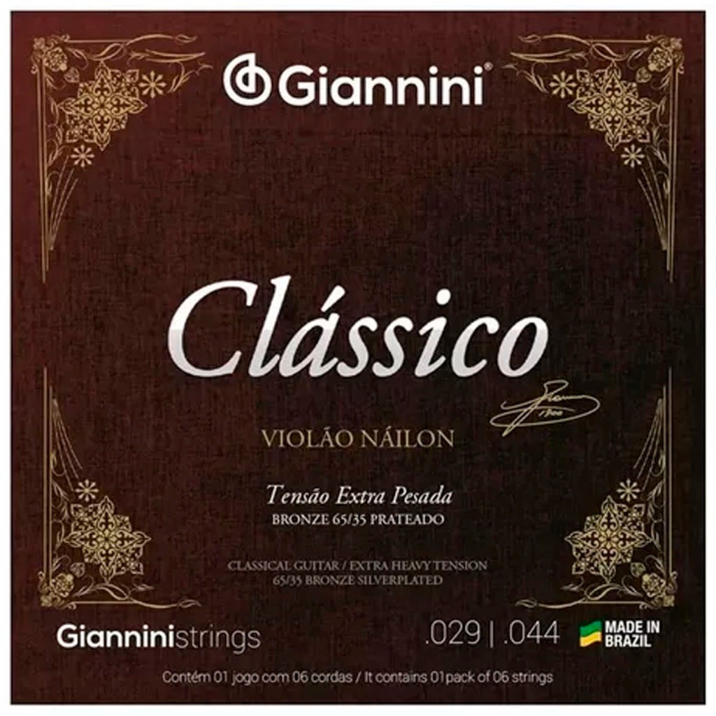 Encordoamento Nylon Violão Giannini Clássico Extra Pesada GENWXPA