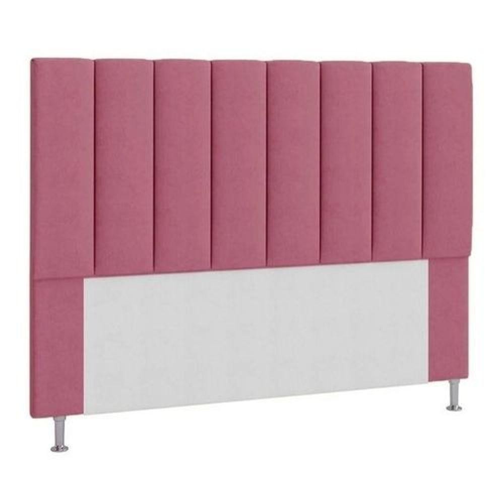 Cabeceira Estofada Cama Box Casal 140 Cm Rosa - Home & Living