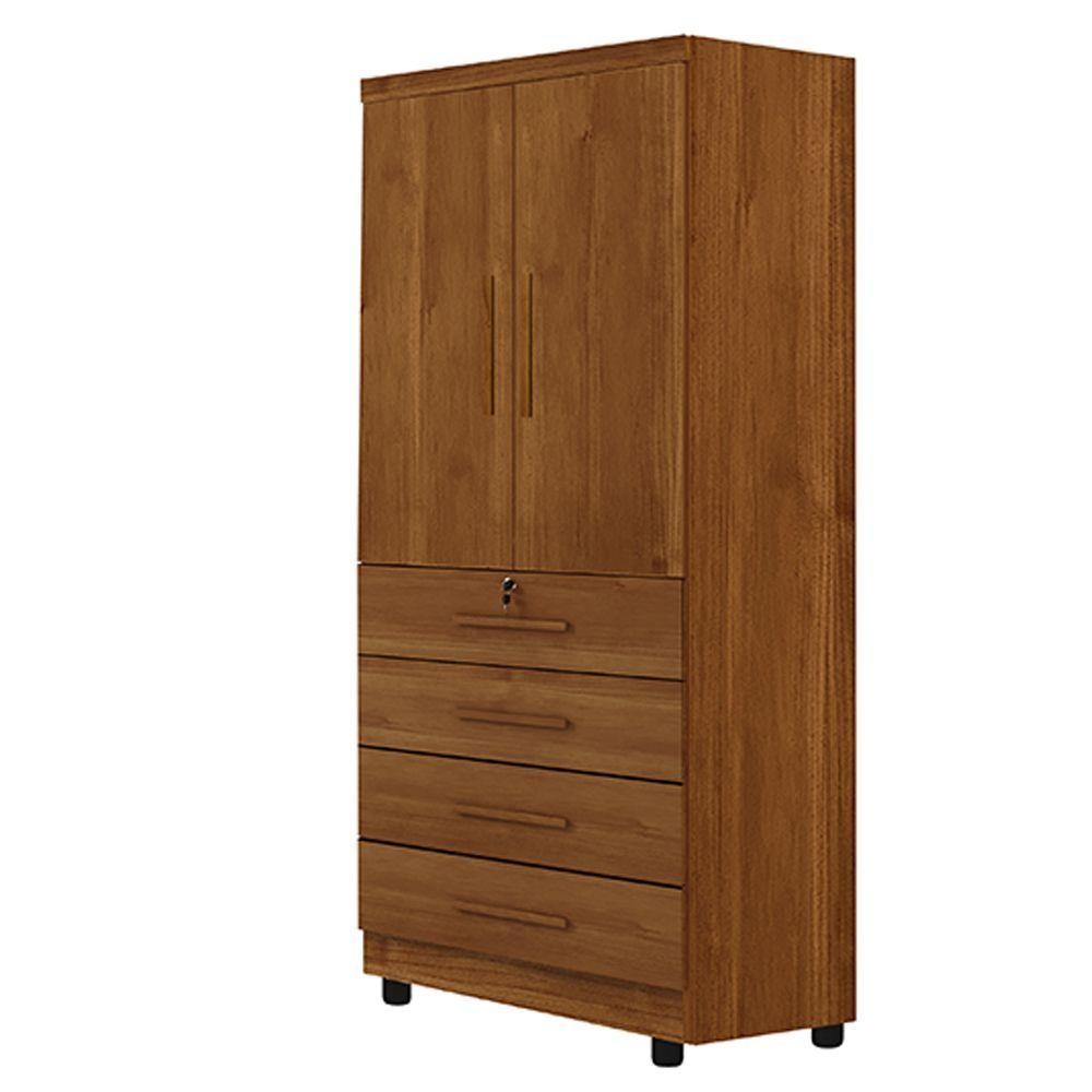 Roupeiro Conjugado 2 Portas 4 Gavetas New Maia Benetil Cinamomo - Home & Living