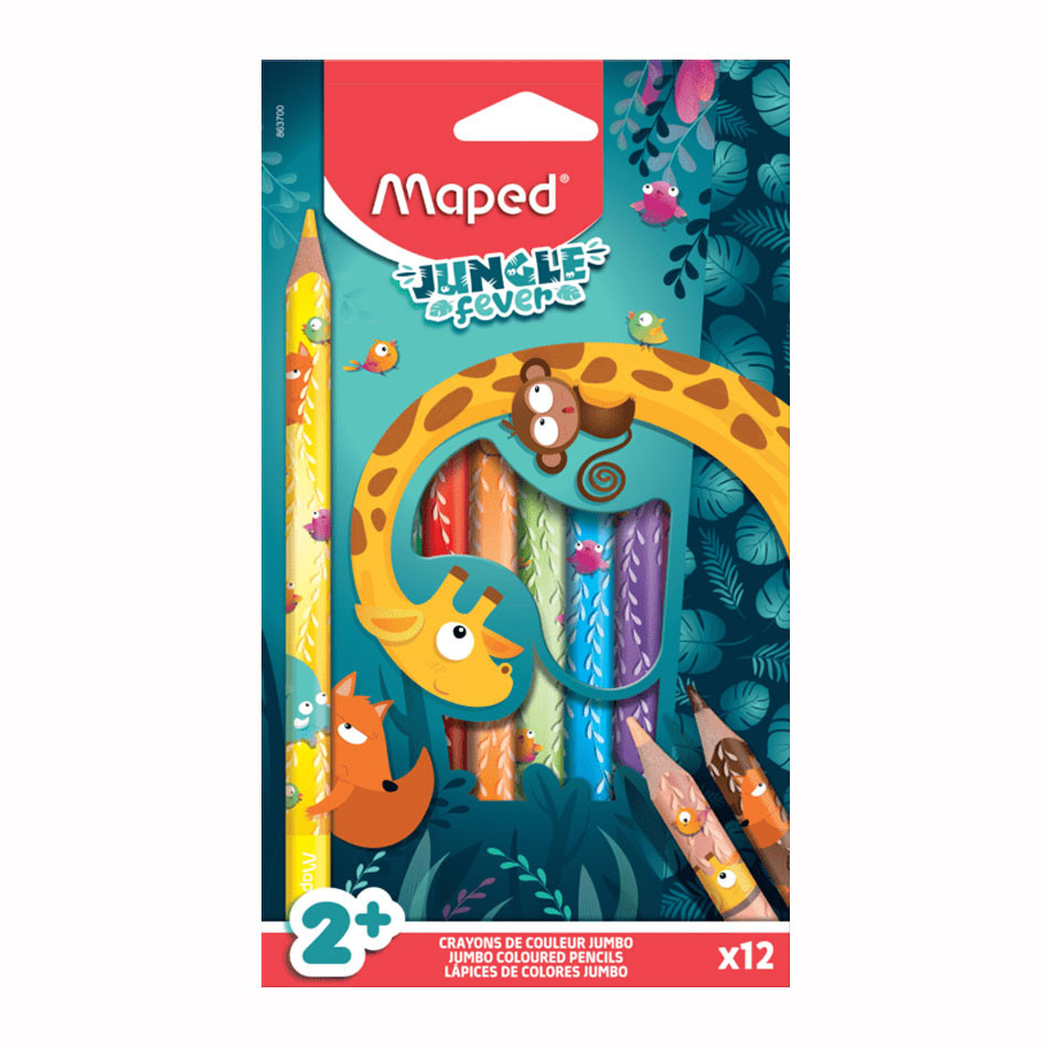 Lápis de cor Jungle Fever 12 cores 863700 Maped em Oferta na Shopee