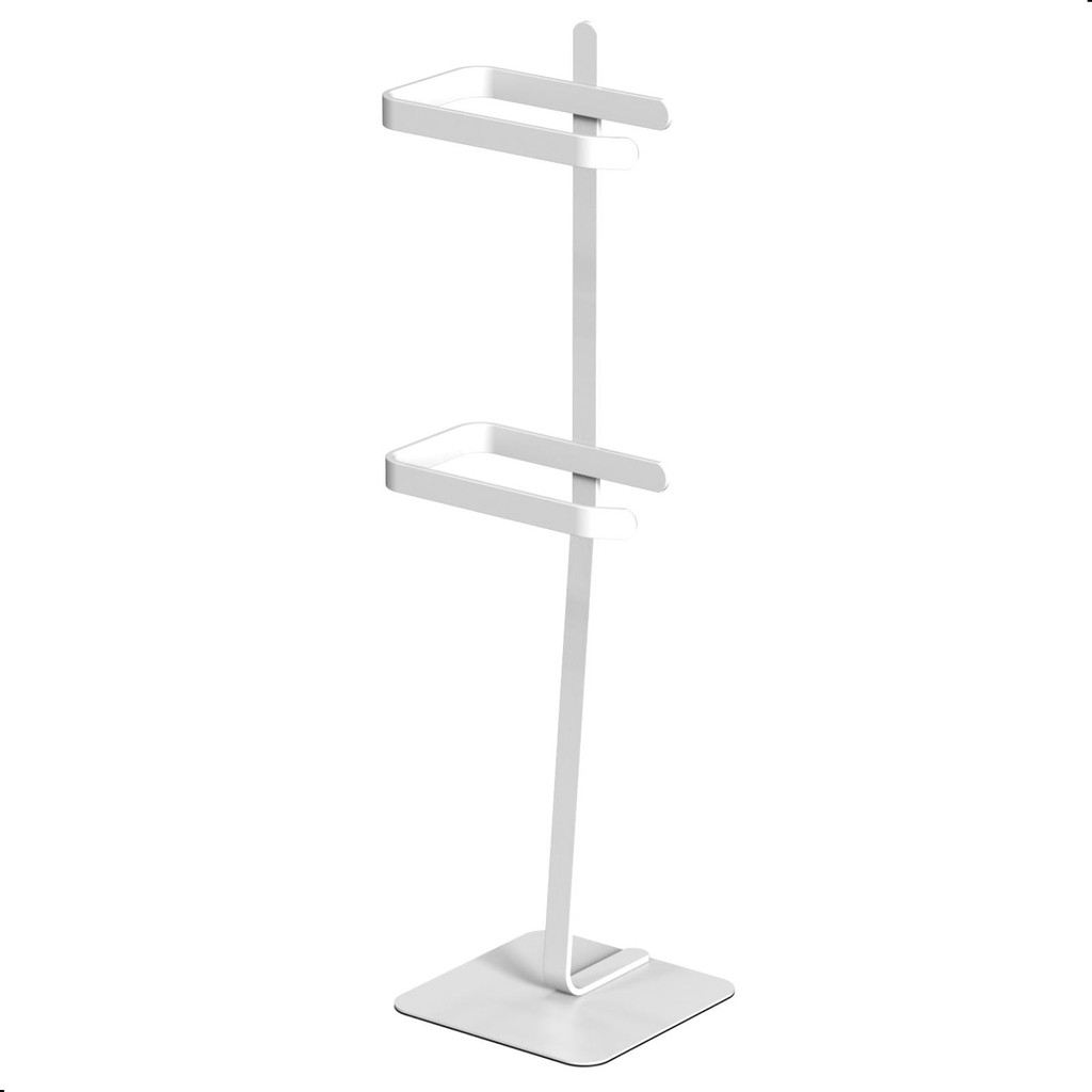 Porta Papel Higiênico Branco Papeleira De Chão Duplo S.Oslo em Oferta na Shopee