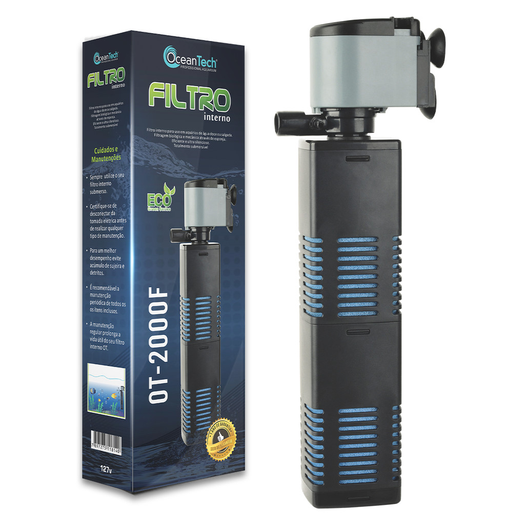 Filtro Interno Ocean Tech OT-2000F 1200 L/h para Aquário até 240 L em Oferta na Shopee