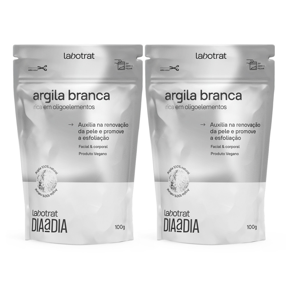Kit 2 Argilas Branca Pó Esfoliante Facial Corporal Labotrat em Oferta na Shopee