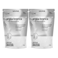 Kit 2 Argilas Branca Pó Esfoliante Facial Corporal Labotrat