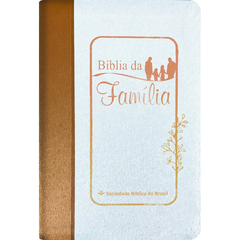 Bíblia da Família | ARA | Letra Normal | Capa Luxo Branco e Marrom em Oferta na Shopee