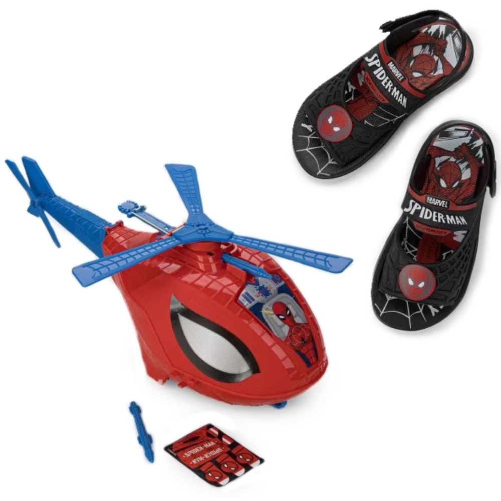 Sandália Helicóptero Homem Aranha Sky Menino - Preto e Vermelho - Baby & Kids Fashion