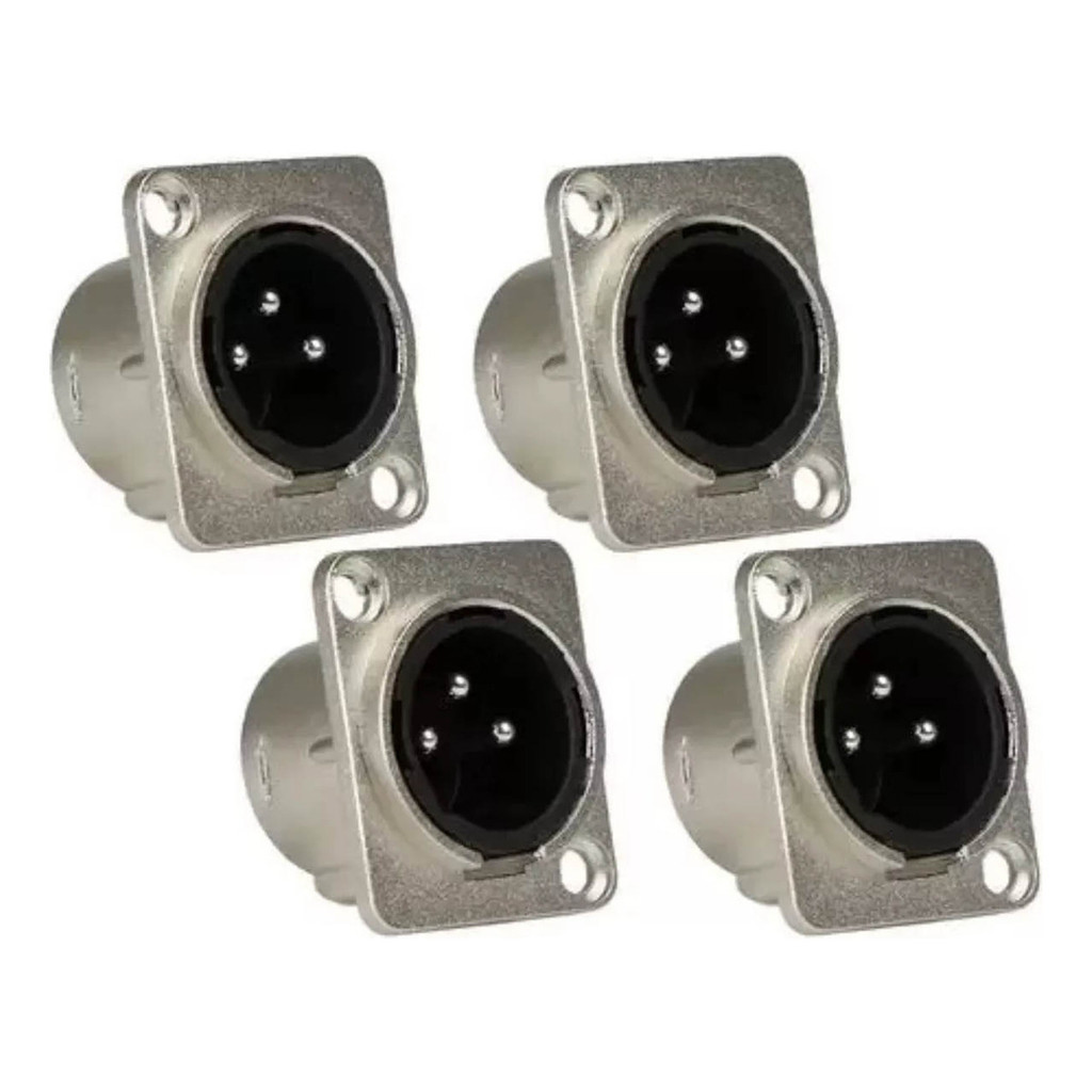 Kit 4 Conectores Xlr Sa2x Macho 3 Polos Santo Angelo em Oferta na Shopee