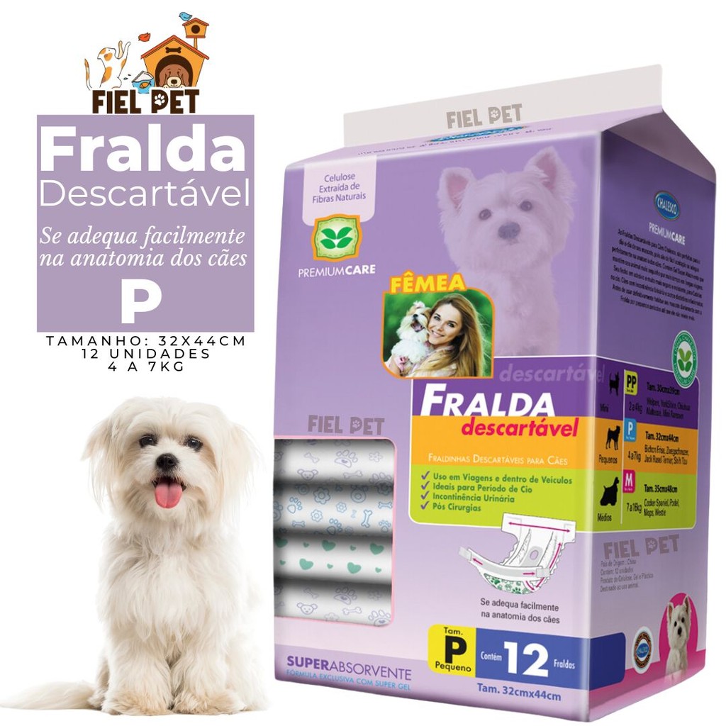 Fralda Descartável American Pets 12 Unidades P Cães Super Absorvente