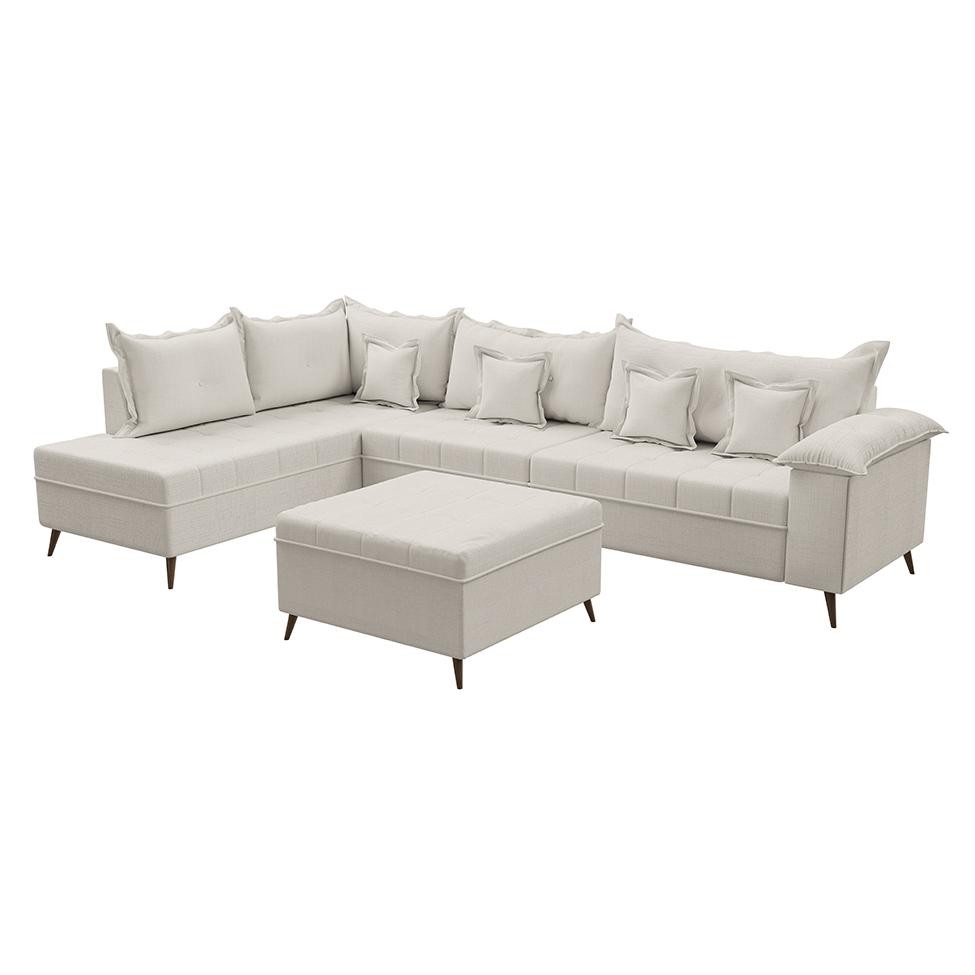 Sofá de Canto Cancun Linho Natural em Oferta na Shopee