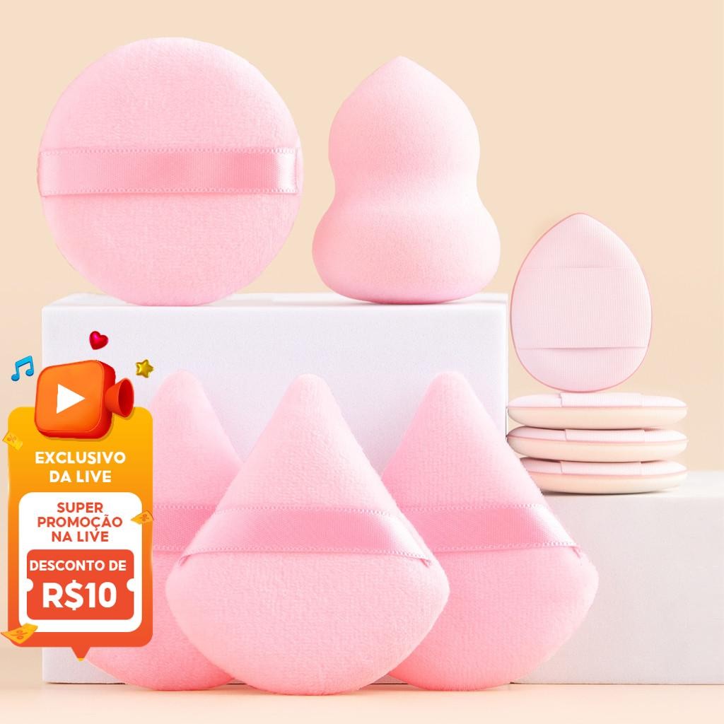 Esponja de maquiagem-9 peças,design em forma de leque,para uso molhado e seco