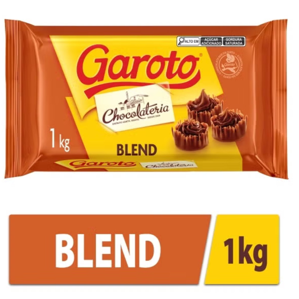 Barra de Chocolate Cobertura Chocolateria Blend Garoto 1kg
