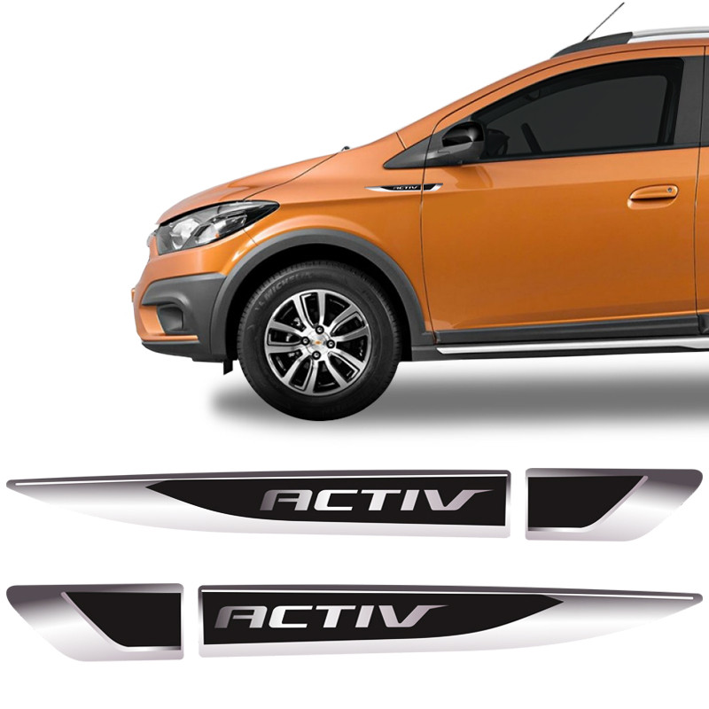 Aplique Lateral Activ Onix e Spin Emblema Cromado Resinado - Spare Parts and Accessories for Vehicles