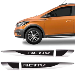 Aplique Lateral Activ Onix e Spin Emblema Cromado Resinado