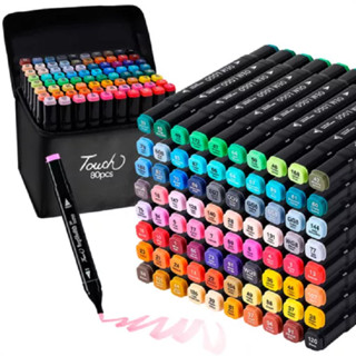 Kit 80un Canetas Canetinhas Ponta Dupla Para Desenhos Artísticos Pintura em Oferta na Shopee