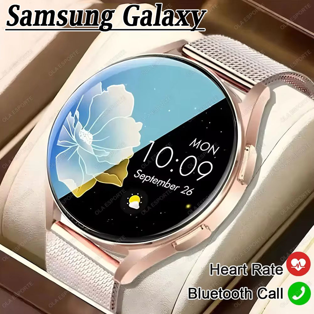 Samsun Galaxy Smartwatch Feminino AMOLED Monitoramento De Saúde Relógio À Prova Dwaterproof Água Assistente Voz Bluetoot