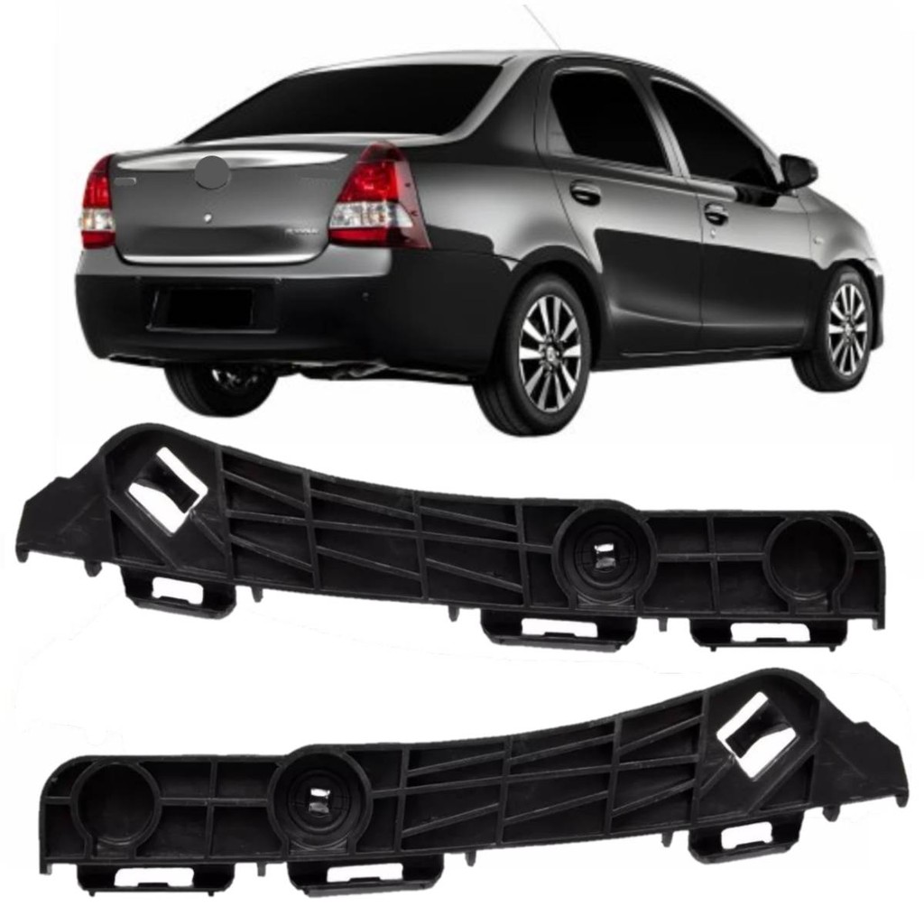 Par Suporte Guia Parachoque Etios Sedan 2013 Ate 2021 Traseiro