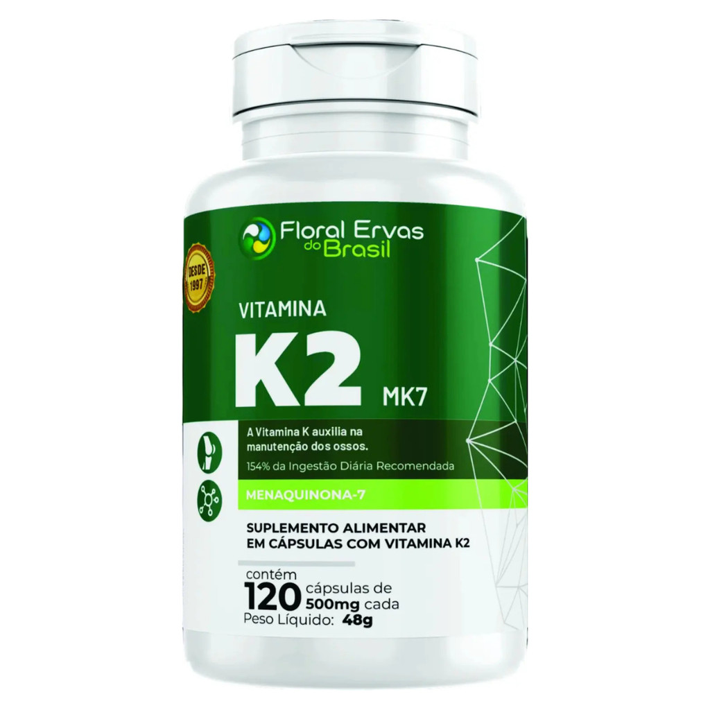 Suplemento alimentar Vitamina K2 Mk7 120 cáps 500mg em Oferta na Shopee