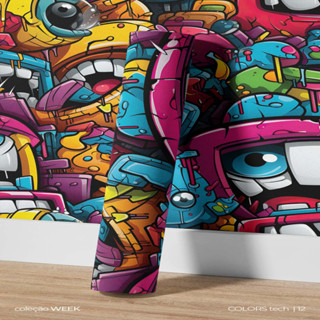 Papel de Parede Adesivo autocolante lavável Design infantil medida 1,00M x 0,50M COLORS TECH 12 em Oferta na Shopee