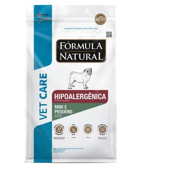 Vet Care Hipoalergênica Cães Mini/Pequeno 2kg Fórmula Natural Ração