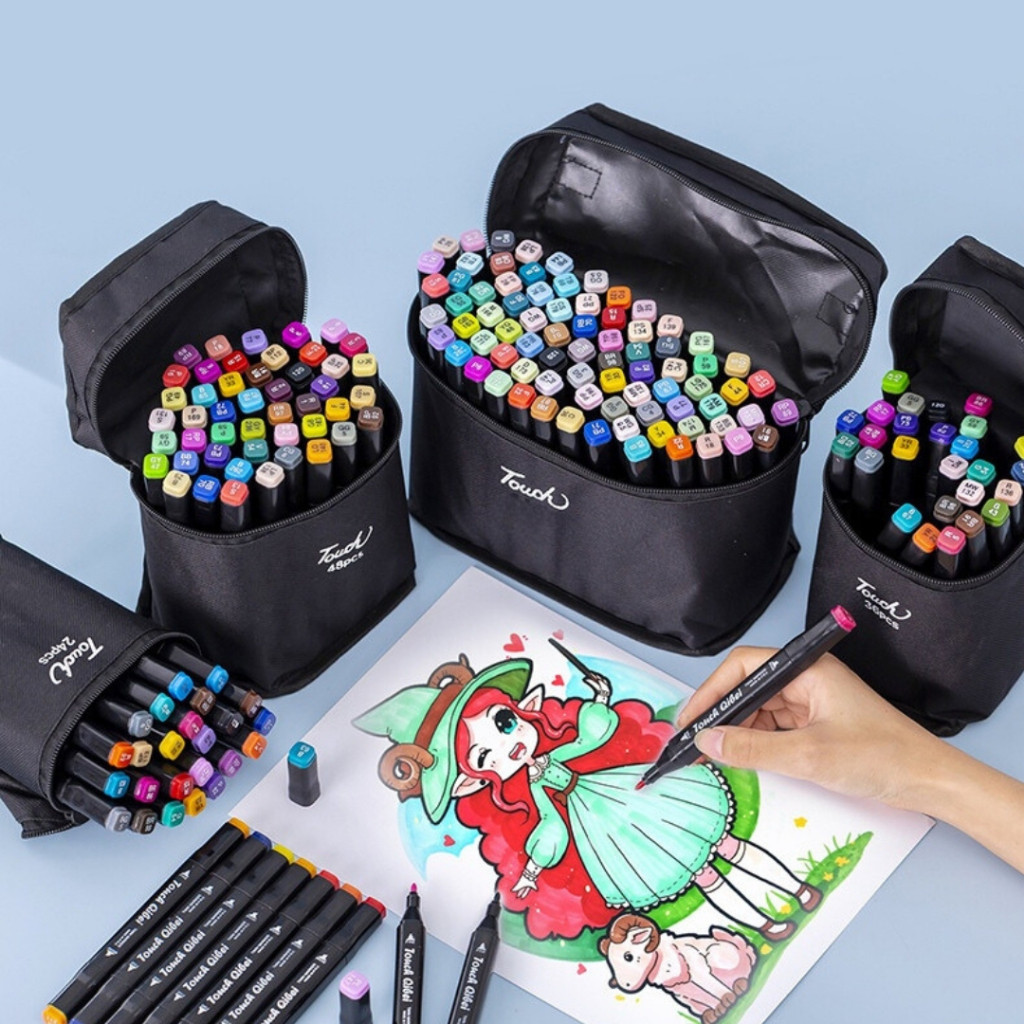 24/36/48/60/80/100/120 Cores Caneta Marcadora canetinhas coloridas Kit Com Ponta Dupla/marcador touch/caneta marker