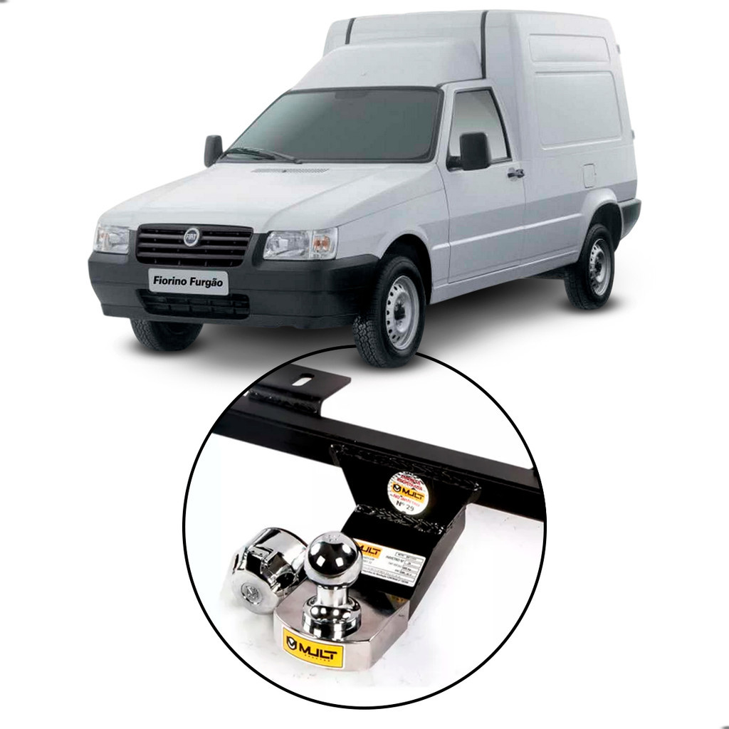 Engate Fixo Reboque Mult Fiat Fiorino Furgão 1.0 1.3 1.5 1998-2013 400Kg Aço Sem Furo na Longarina com Bola 50mm em Oferta na Shopee