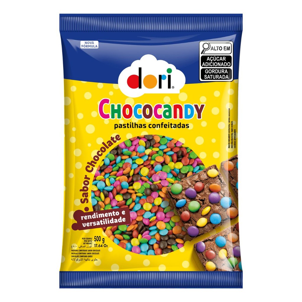 Chococandy Dori Mini Disquetes Coloridos Sabor Chocolate PCT 500g em Oferta na Shopee
