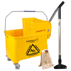 Perfect Carro Limpeza Espremedor Mop 20 Litros + Acessórios