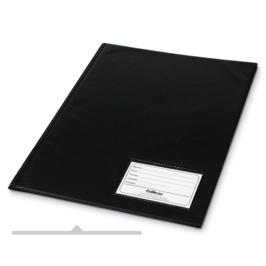 PASTA CATALOGO PVC COM VISOR 10 ENV - PRETA