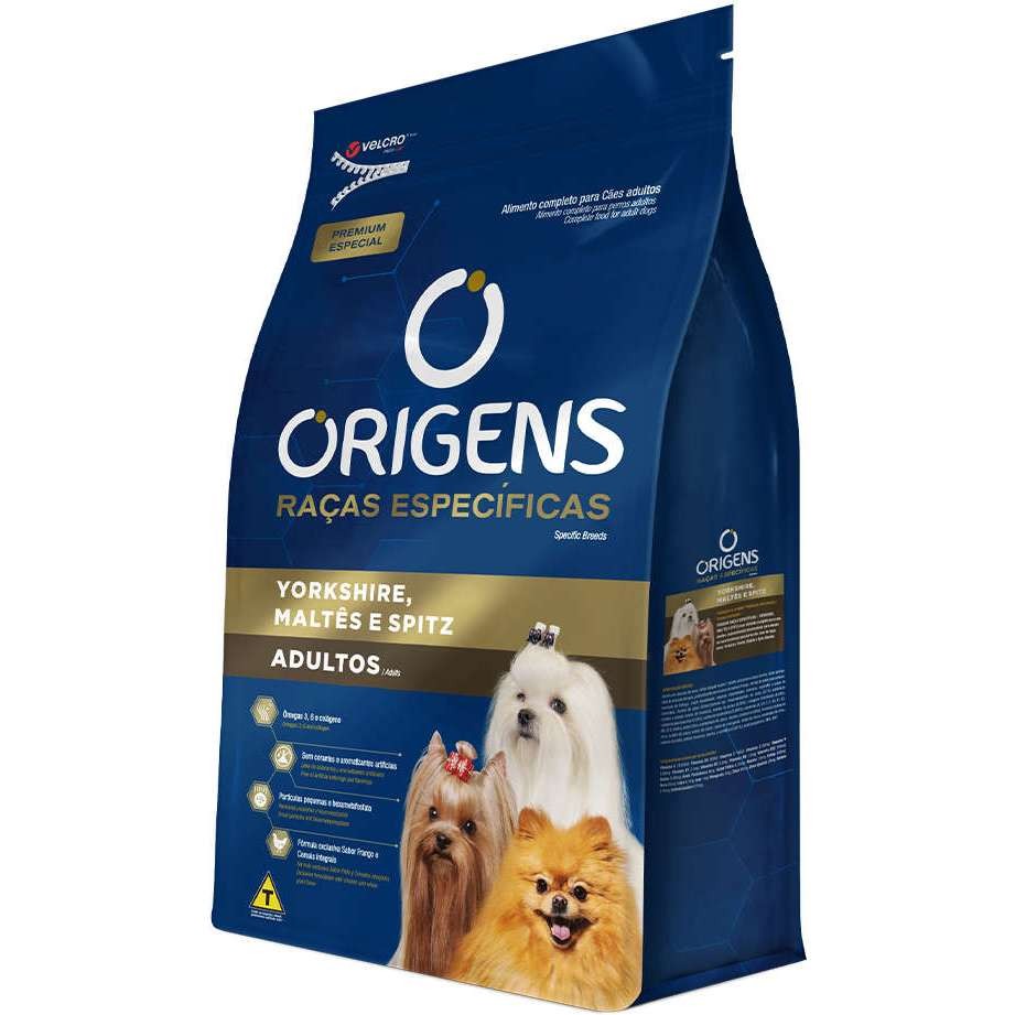 Origens Cães Adultos 3kg Yorkshire, Maltês e Spitz Ração