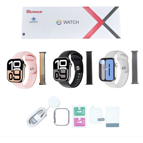 SMART WATCH W10 Pro(S10) 46m Series 10 2025 Ip68 Aprova d'água Amoled 2pulseira capa pelicula