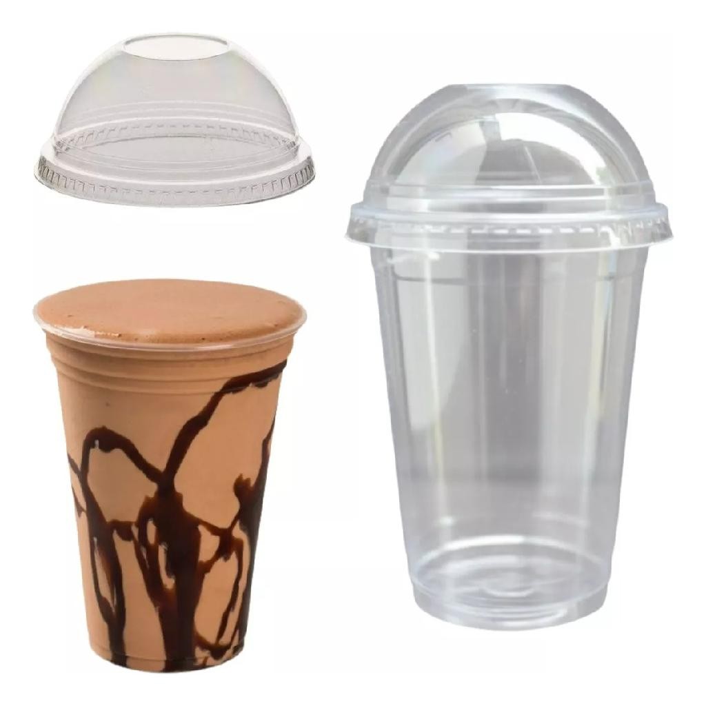Kit 50un Copo Felicidade Tampa Bolha Sem Furo 300ml Galvanotek