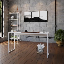 Mesa Dynamica 135X50X75cm Estrutura Branca