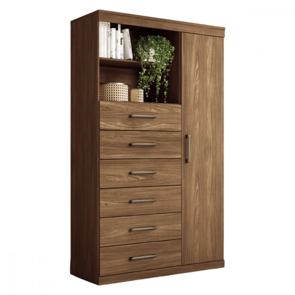 Multi Comoda Maraba 1 Porta 6 Gavetas Jatoba Santos Andira - Home & Living
