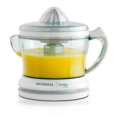 Espremedor de Frutas Elétrico Mondial 127V Turbo Citrus 25W 1,25L Branco Automático com Tampa em Oferta na Shopee