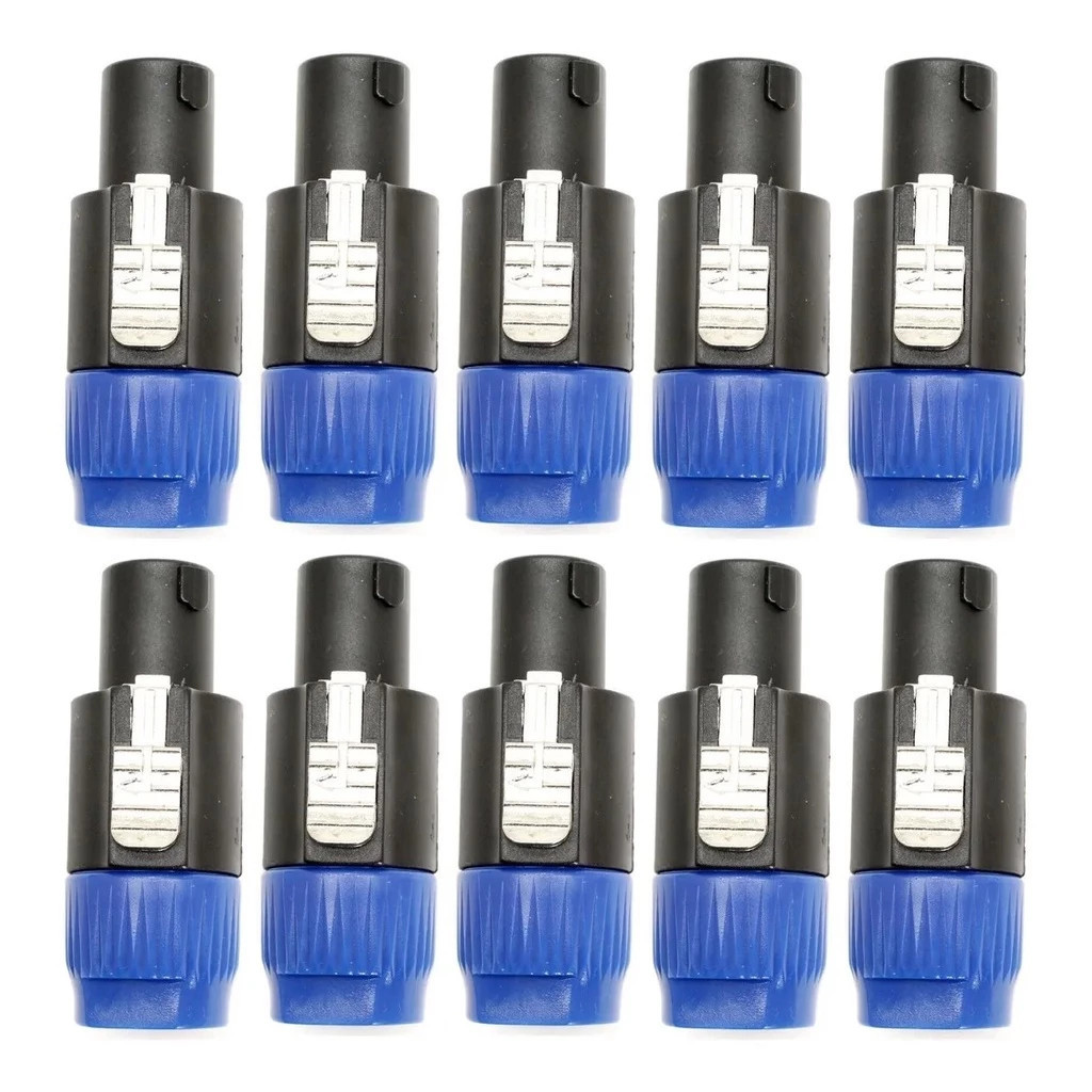 Conector Plug Speakon Macho Tipo Neutrik 4 Polos Kit Com 10