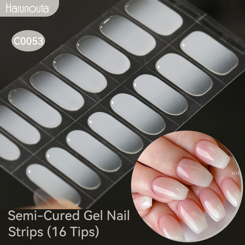 Harunouta Gradiente Semi Curado Gel Adesivo De Unhas De Longa Duração UV/LED Extensão Folha De Unha Polonês Em em Oferta na Shopee