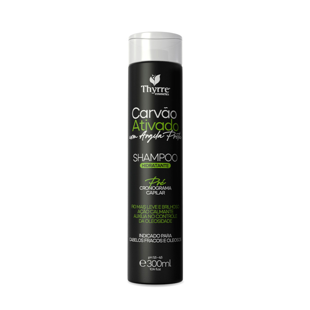 Shampoo Carvão Ativado Hidratação Cronograma Capilar 300ml Thyrre Cosmetics