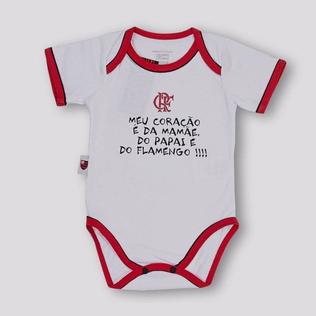 Body Flamengo Shield Branco e Vermelho em Oferta na Shopee
