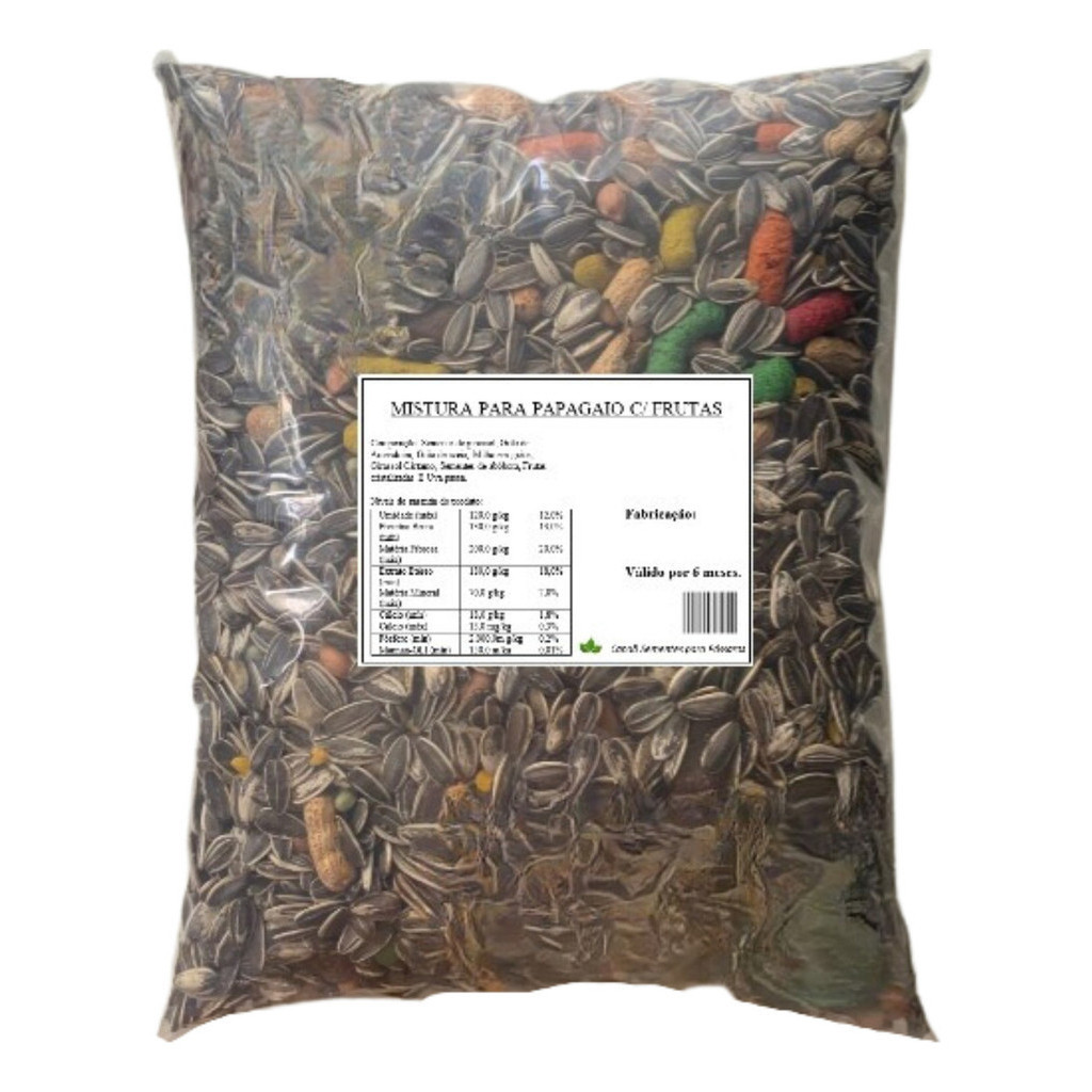 Mistura de Sementes e Frutas para Papagaio – Ração Nutritiva em 1, 3 ou 5 Kg"