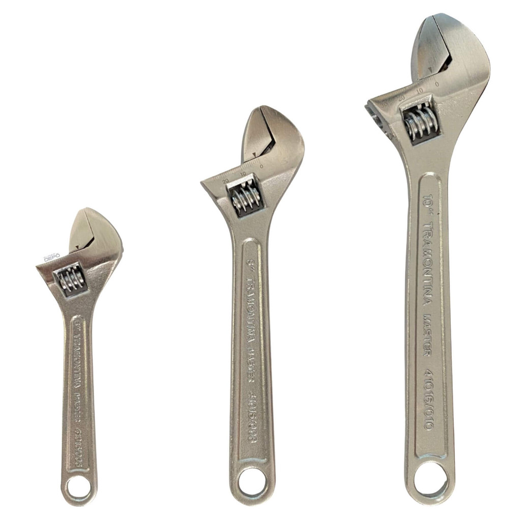 Kit Chave Inglesa Ajustável 6 8 10 Polegadas Tramontina Aço