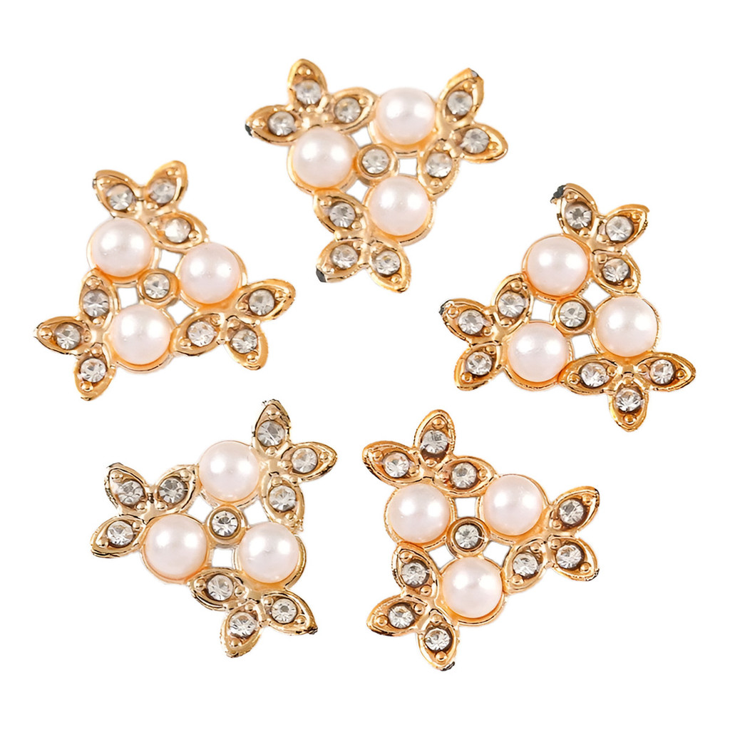 50pcs Aplique Chaton 3 Pérolas/folhas/strass  -binbin em Oferta na Shopee