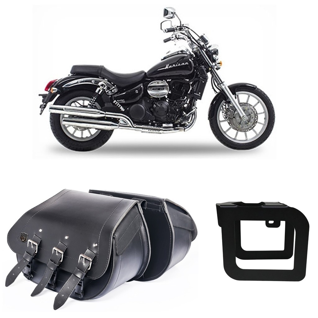 Bolsa Para Moto Custom Alforge 64 Litros Com Afastador Dafra Horizon 250