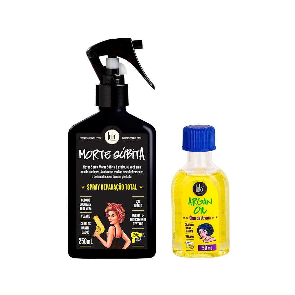 Kit Lola From Rio - Leave-In Argan Oil 50ml + Leave-In Morte Súbita 250ml em Oferta na Shopee