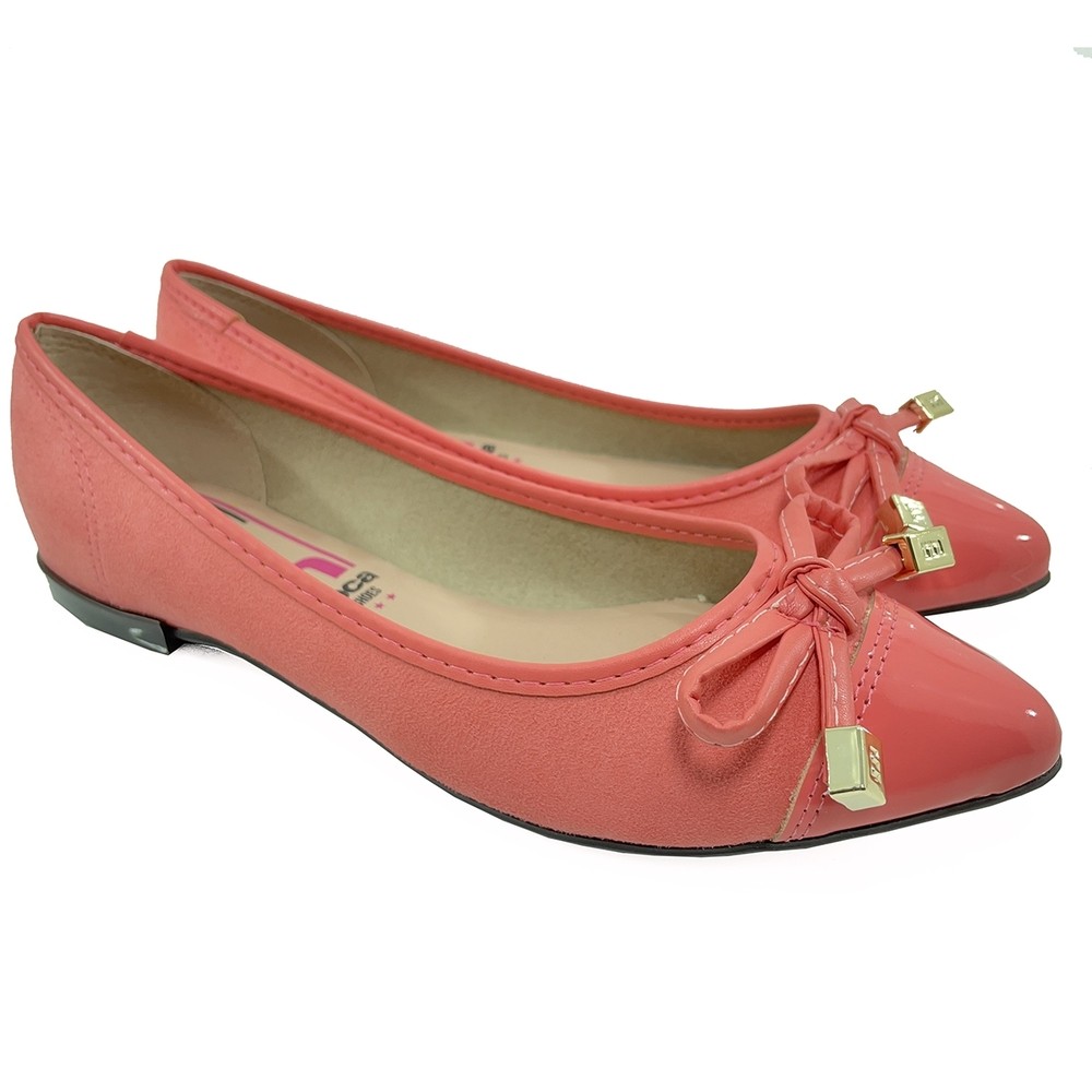 Sapatilha Moleca Laço Bico Fino Camurça - Women Shoes