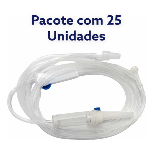 KIT 25 EQUIPOS CRISTAL PARA BOMBA DE INFUSÃO UNIVERSAL MDKMED - 2.3m