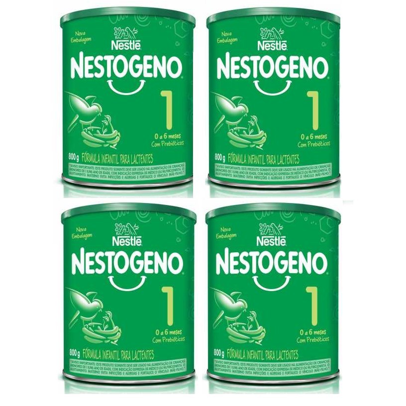 Kit Com 4 Fórmula Infantil Nestogeno 1 de 800g Cada